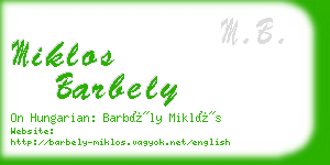 miklos barbely business card